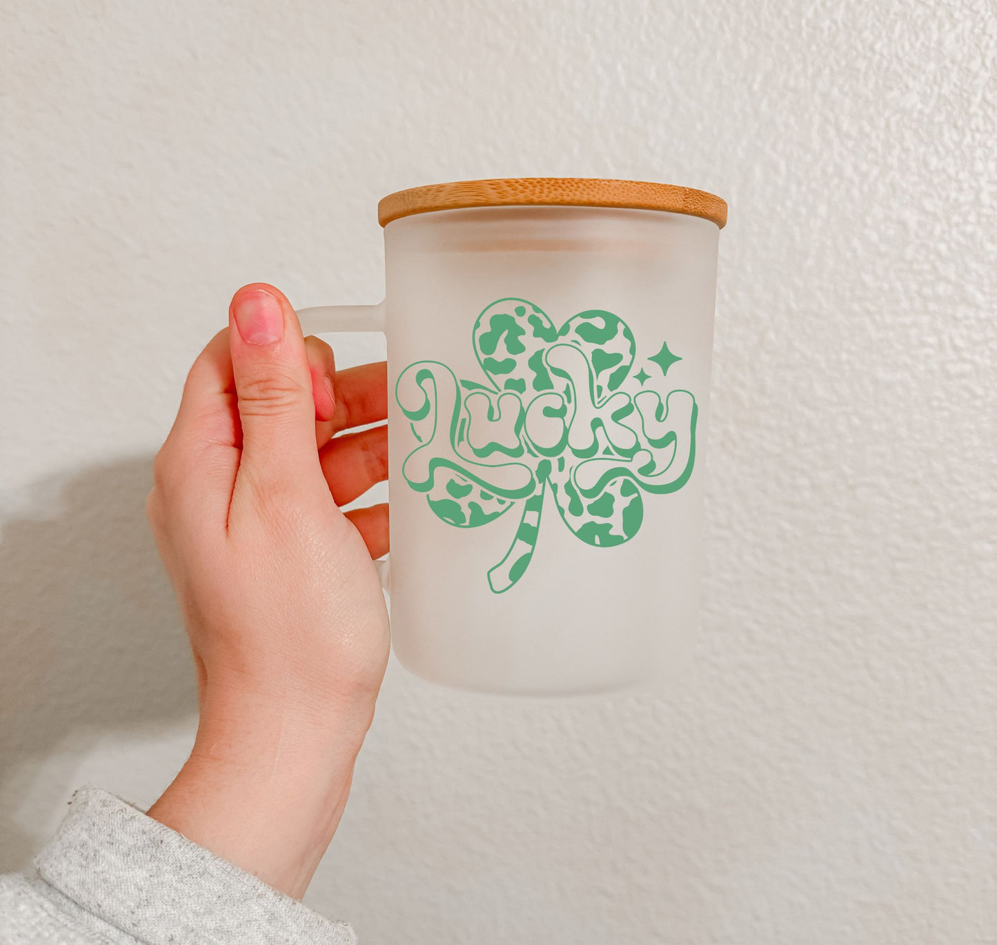 17 oz Frosted Glass Mug | St. Patty's (28 Options)