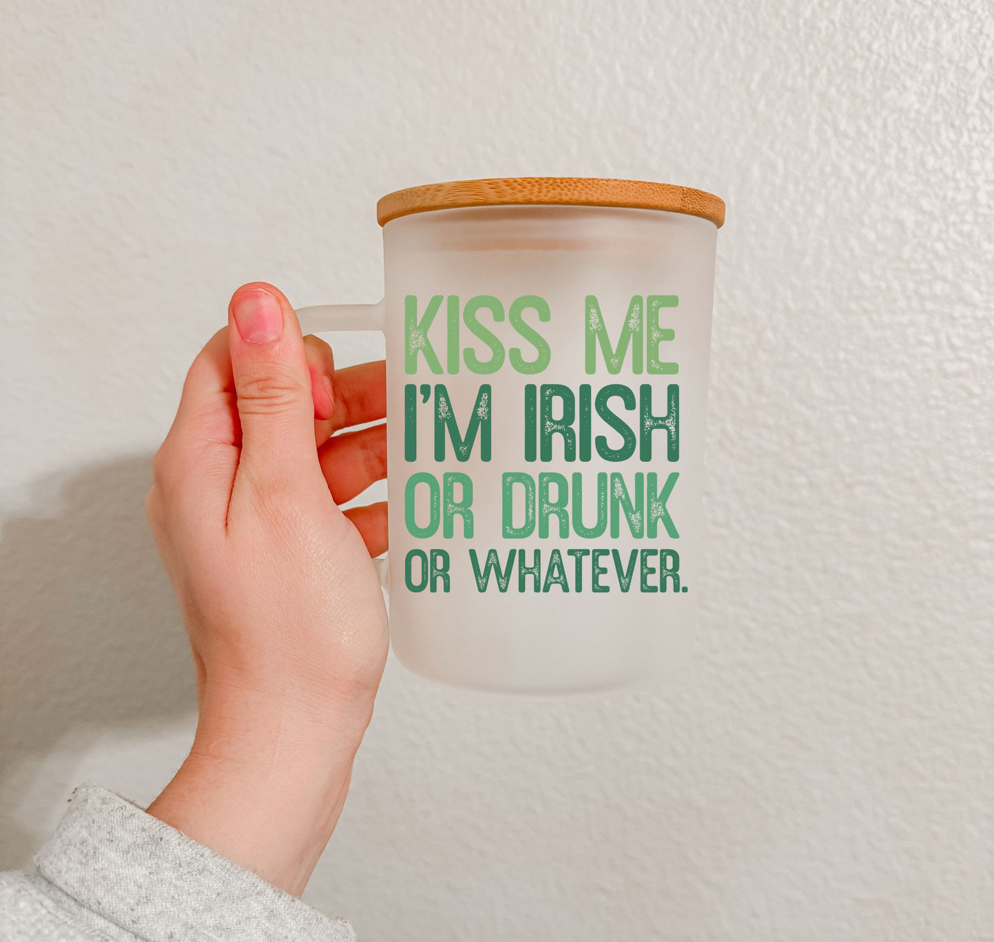 17 oz Frosted Glass Mug | St. Patty's (28 Options)