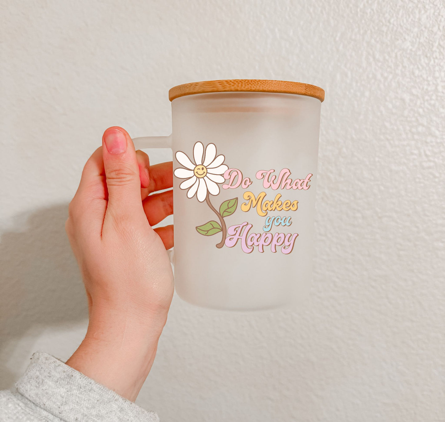 17 oz Frosted Glass Mug | Groovy Mental Health (5 Options)