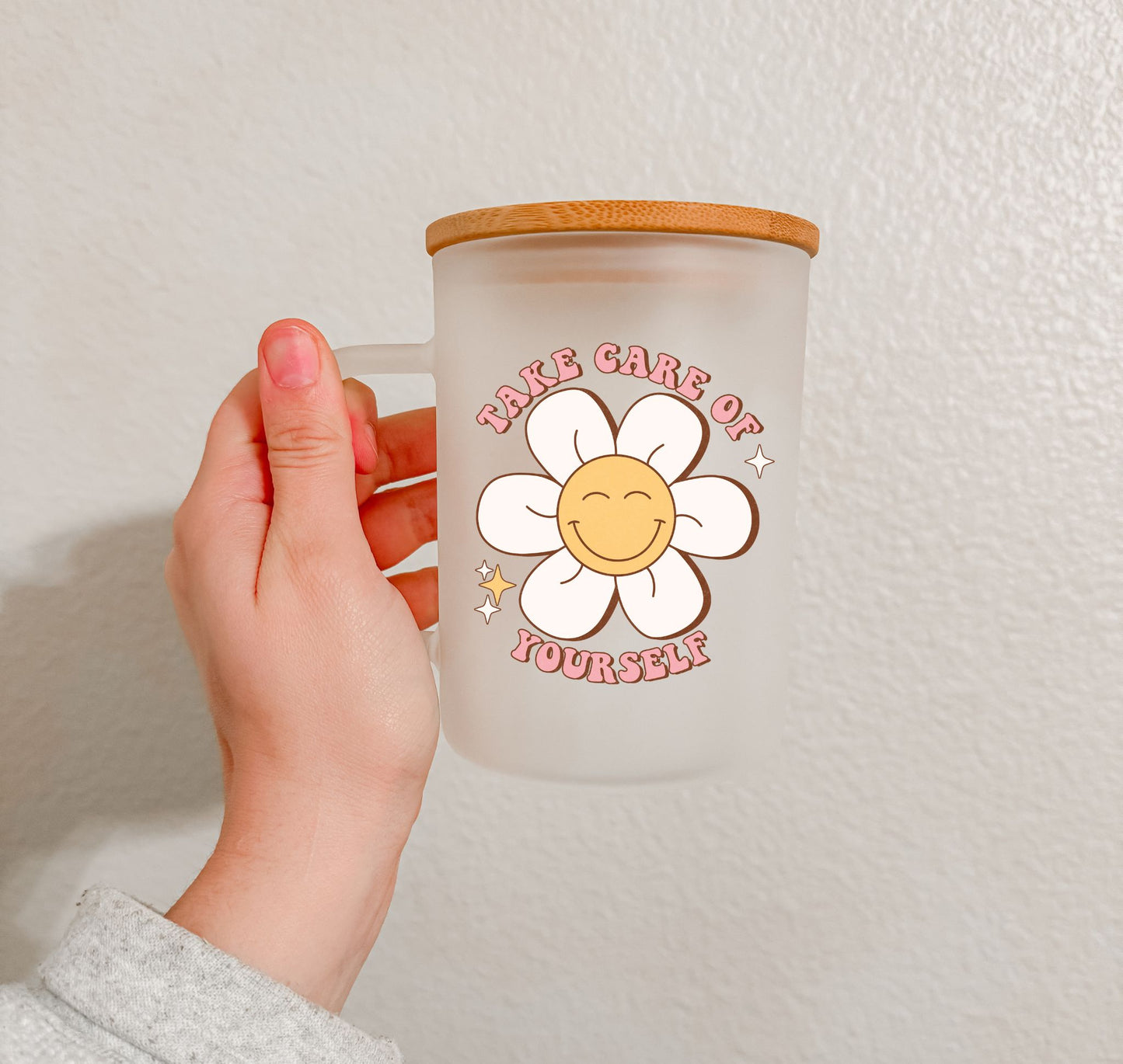 17 oz Frosted Glass Mug | Groovy Mental Health (5 Options)