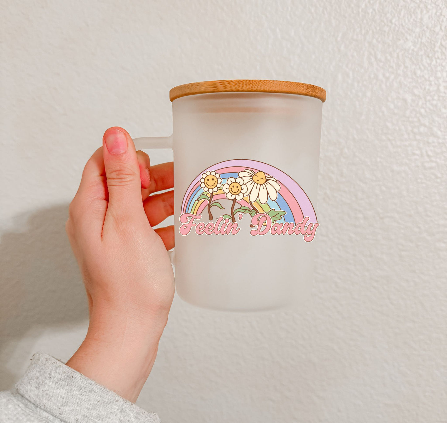 17 oz Frosted Glass Mug | Groovy Mental Health (5 Options)