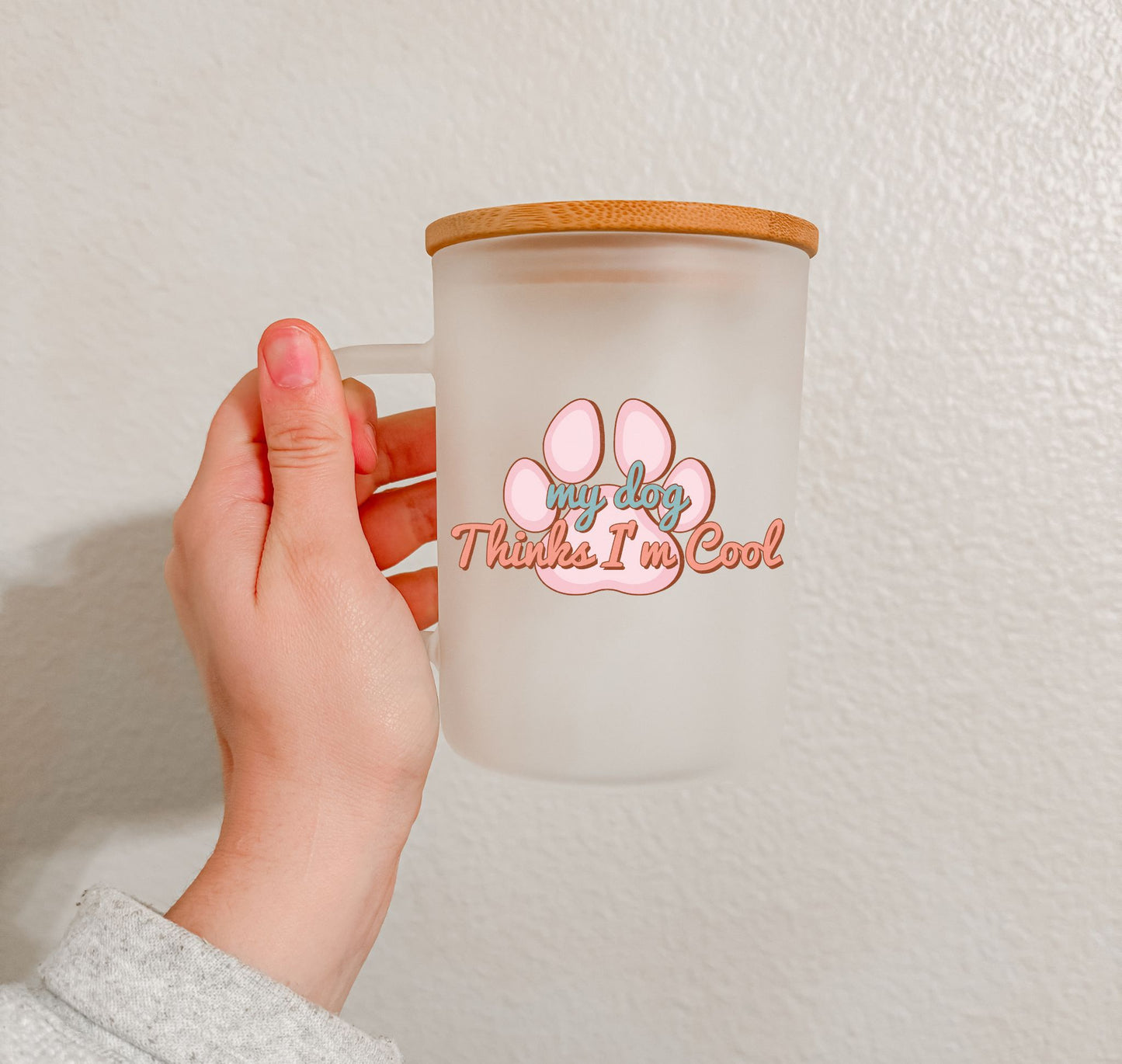 17 oz Frosted Glass Mug | Dog Lover (9 Options)