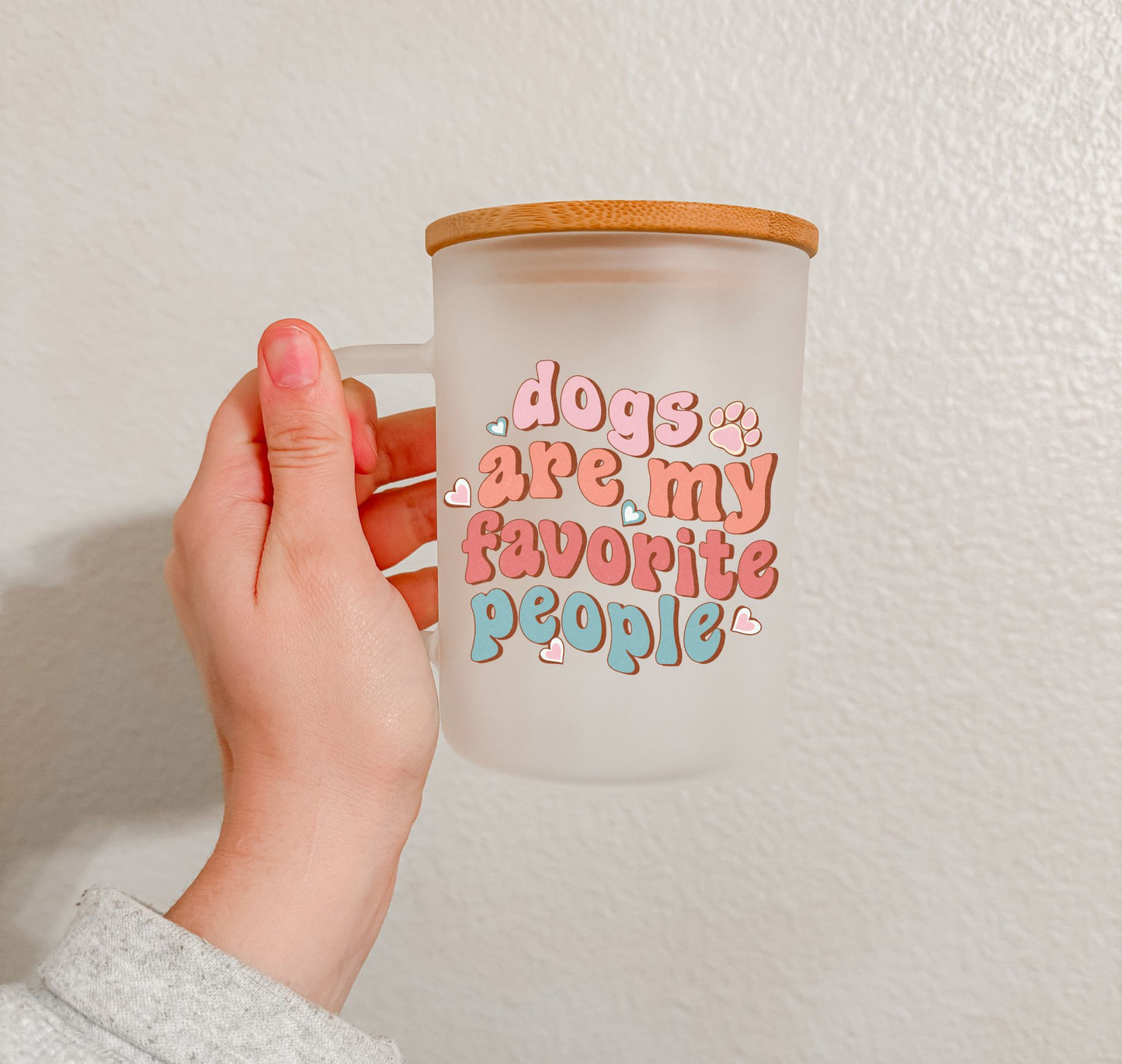 17 oz Frosted Glass Mug | Dog Lover (9 Options)