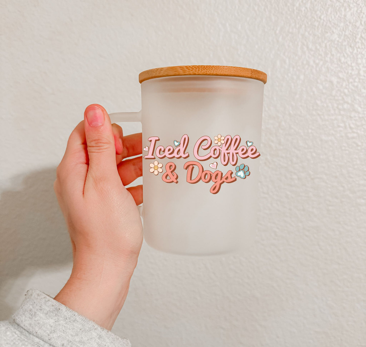 17 oz Frosted Glass Mug | Dog Lover (9 Options)