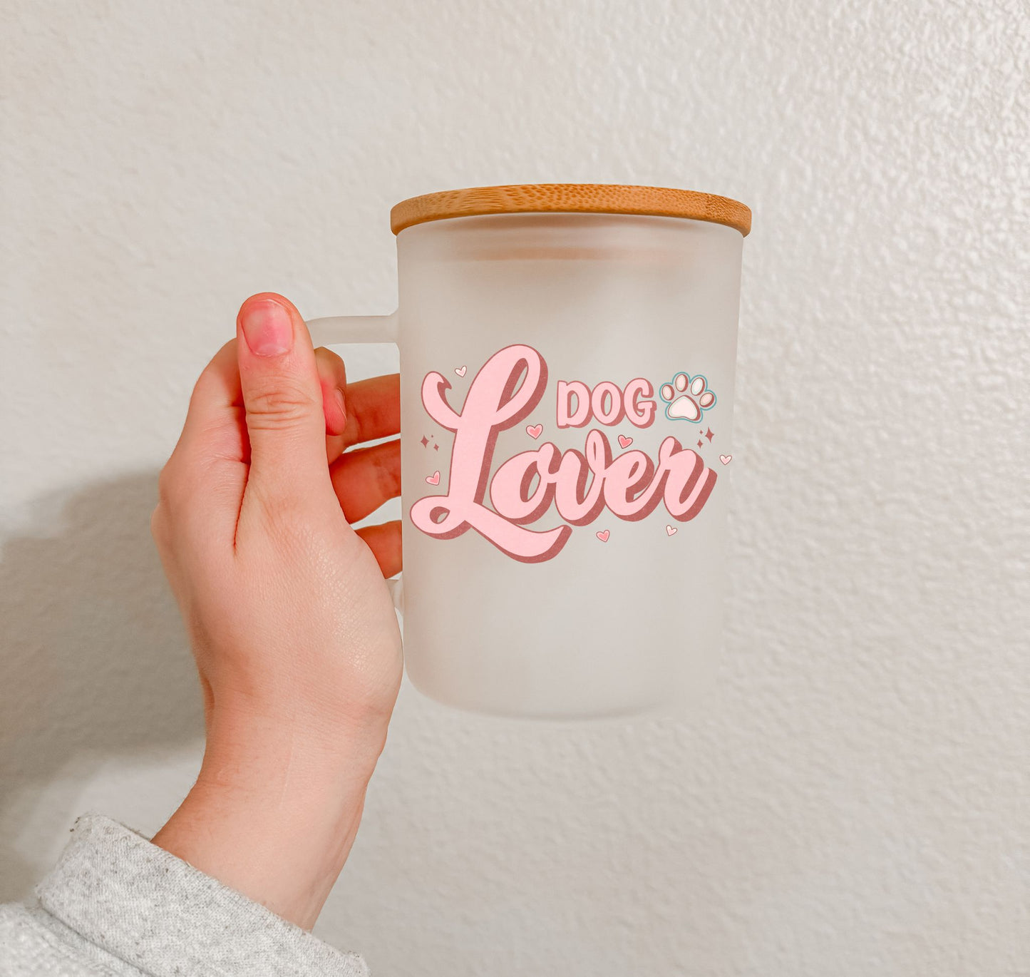 17 oz Frosted Glass Mug | Dog Lover (9 Options)