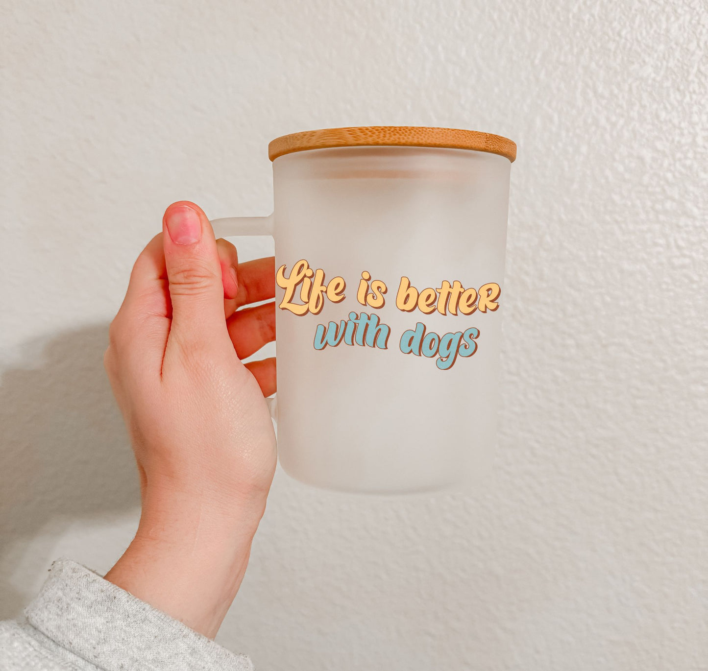 17 oz Frosted Glass Mug | Dog Lover (9 Options)