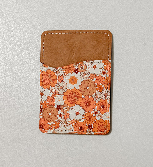 Boho Flowers Leather Card Holder