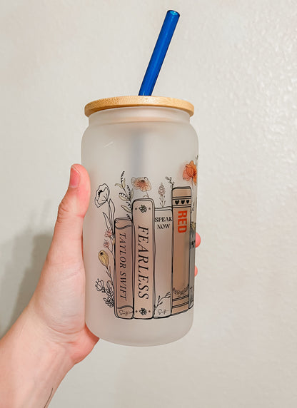 16oz Frosted Glass Can | Booklore