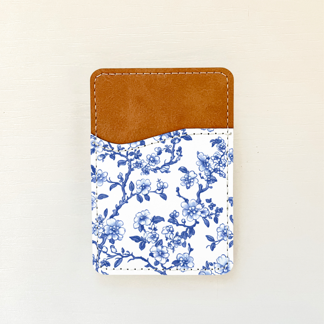 Blue Florals Leather Card Holder (20 Options)