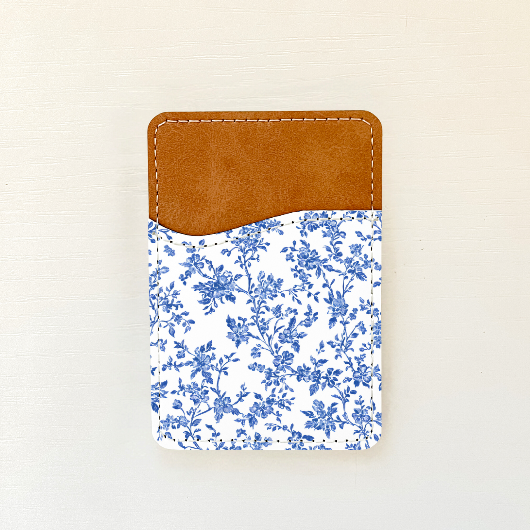 Blue Florals Leather Card Holder (20 Options)