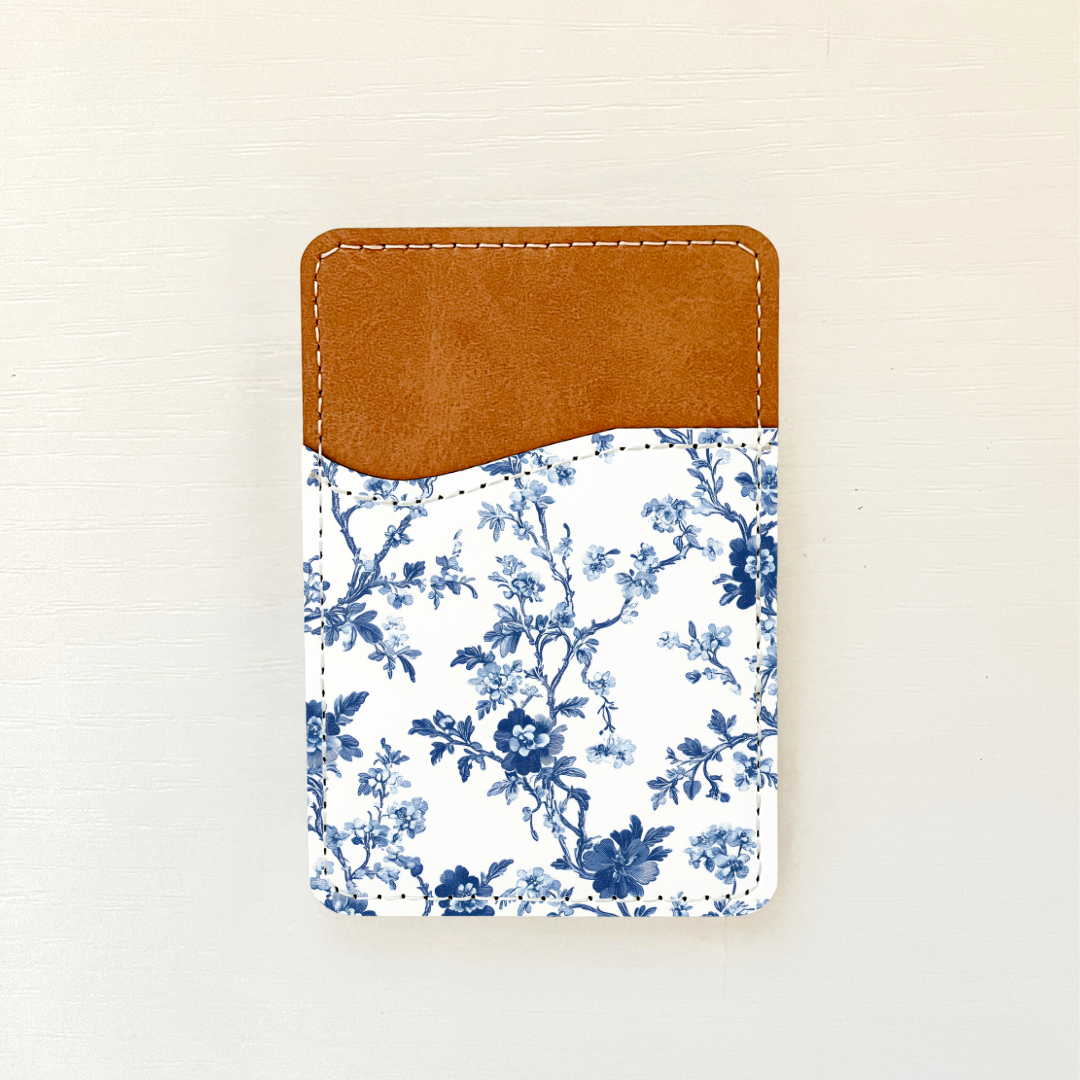 Blue Florals Leather Card Holder (20 Options)