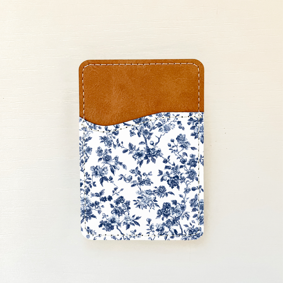 Blue Florals Leather Card Holder (20 Options)