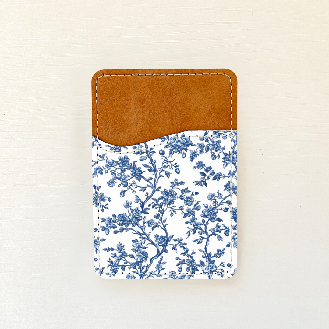 Blue Florals Leather Card Holder (20 Options)