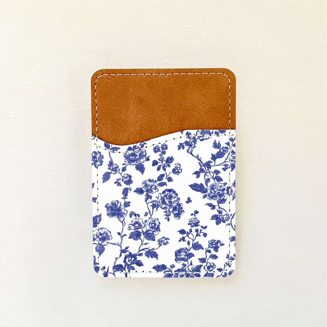 Blue Florals Leather Card Holder (20 Options)