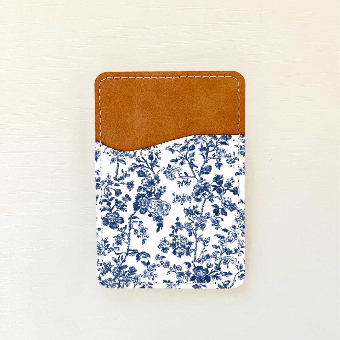 Blue Florals Leather Card Holder (20 Options)