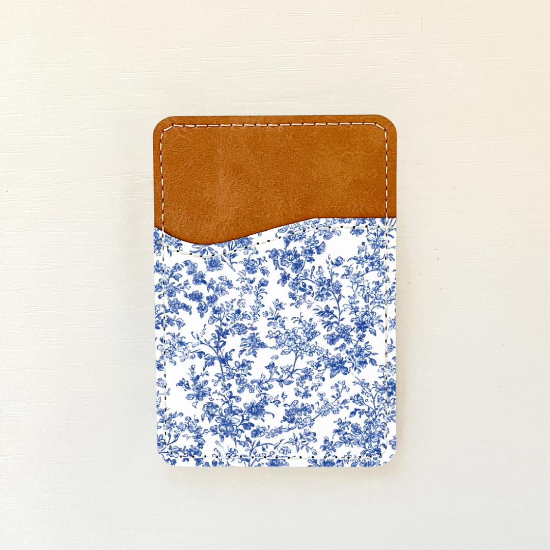 Blue Florals Leather Card Holder (20 Options)