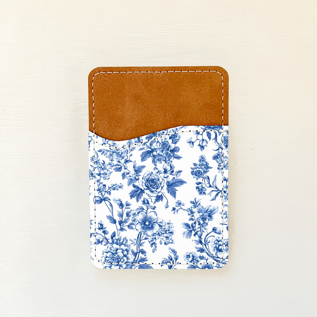 Blue Florals Leather Card Holder (20 Options)