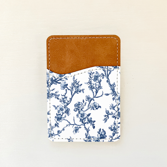 Blue Florals Leather Card Holder (20 Options)