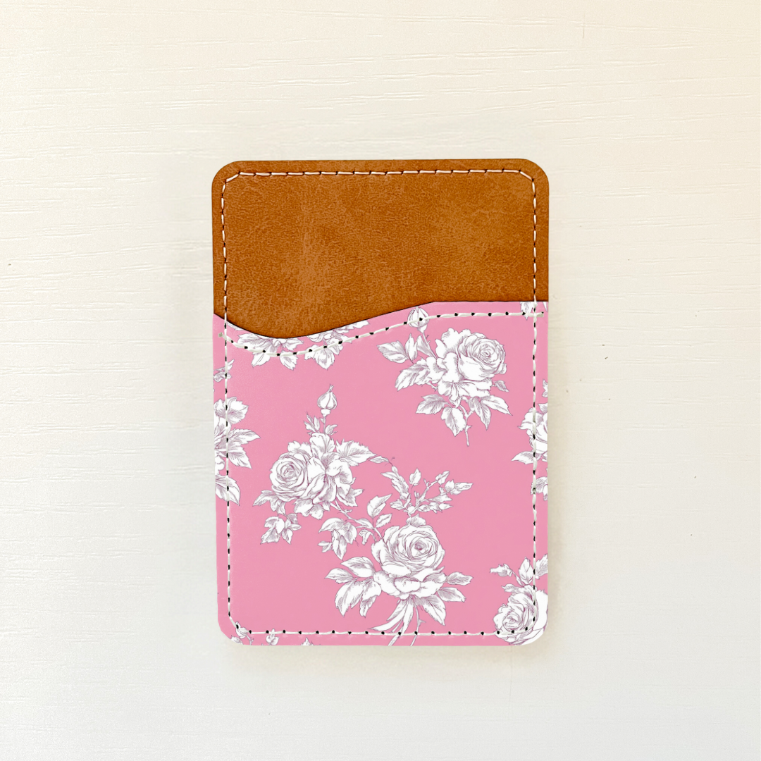 Pink Coquette Bows Leather Card Holder (22 Options)