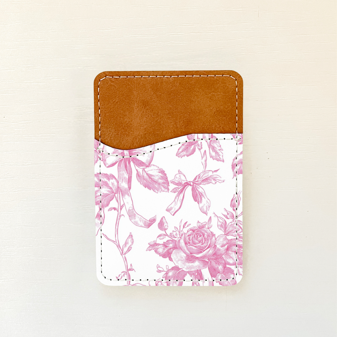 Pink Coquette Bows Leather Card Holder (22 Options)