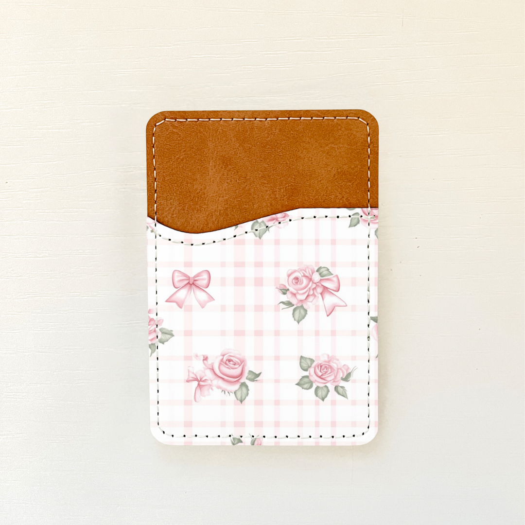 Pink Coquette Bows Leather Card Holder (22 Options)