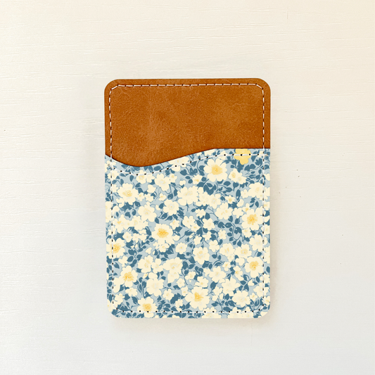 Blue Florals Leather Card Holder (20 Options)