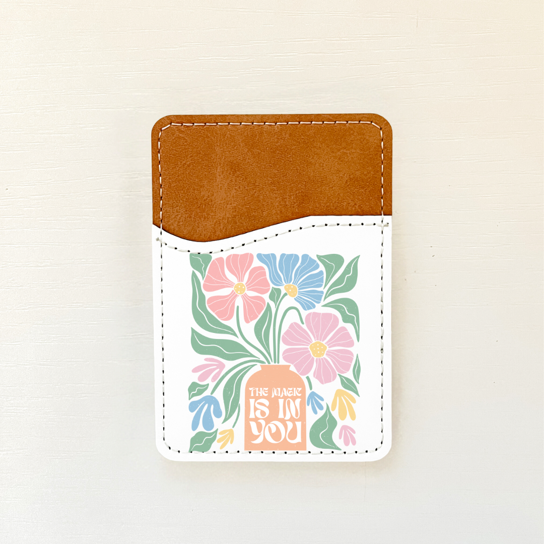 Boho Quotes Leather Card Holder (11 Options)