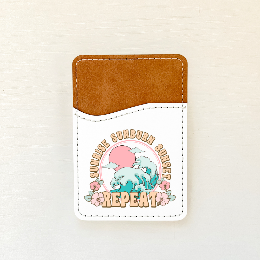 Vintage Beach Leather Card Holder (10 Options)