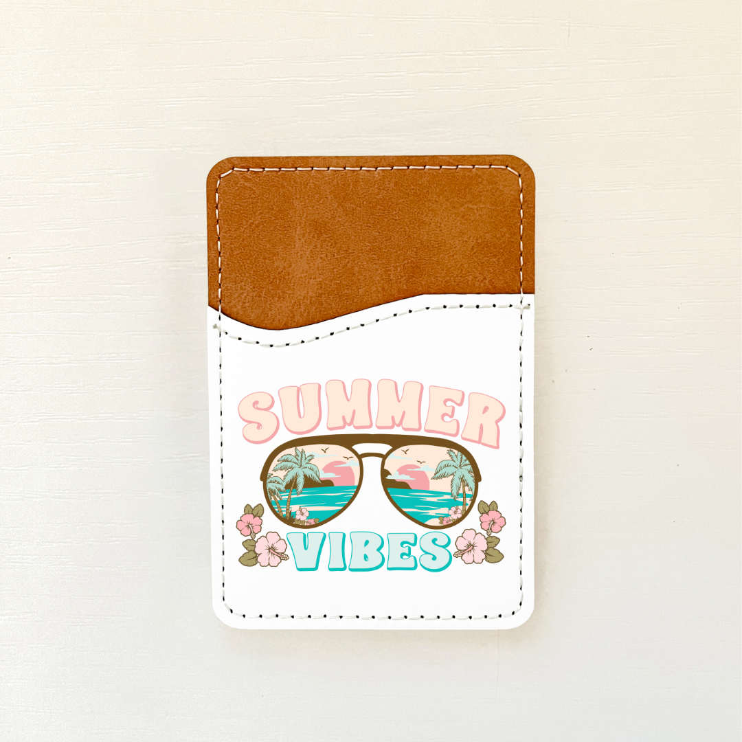 Vintage Beach Leather Card Holder (10 Options)