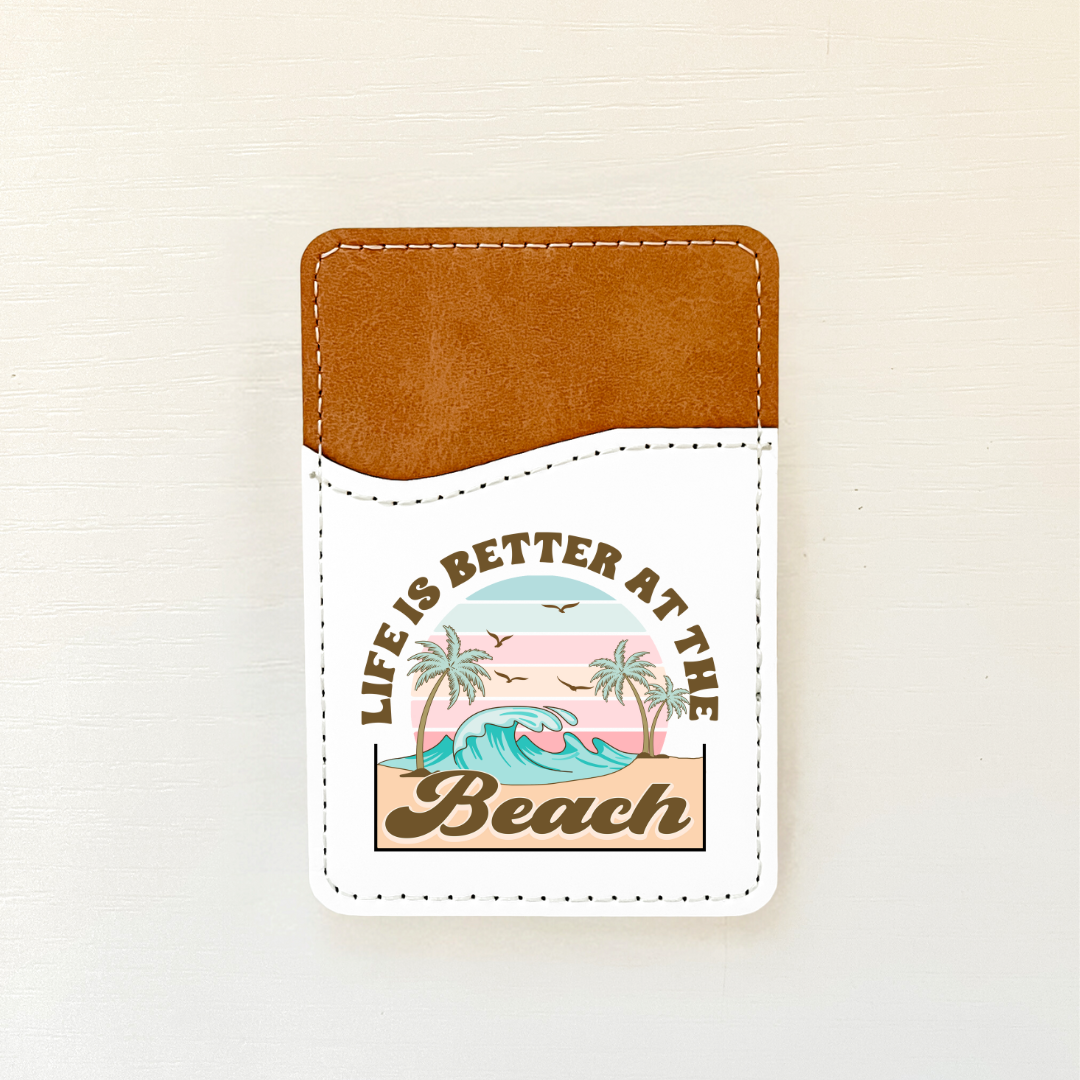 Vintage Beach Leather Card Holder (10 Options)