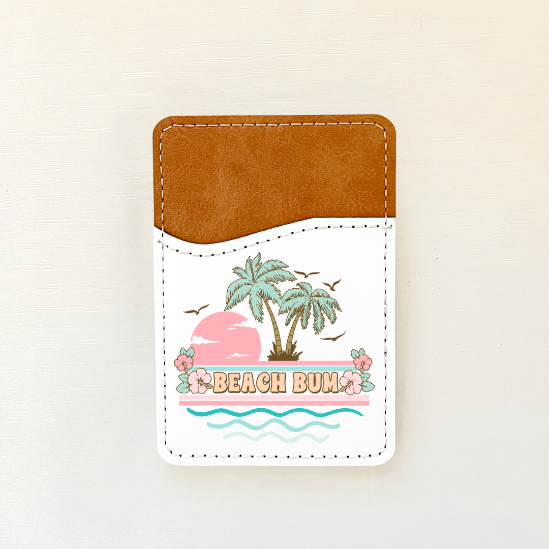 Vintage Beach Leather Card Holder (10 Options)