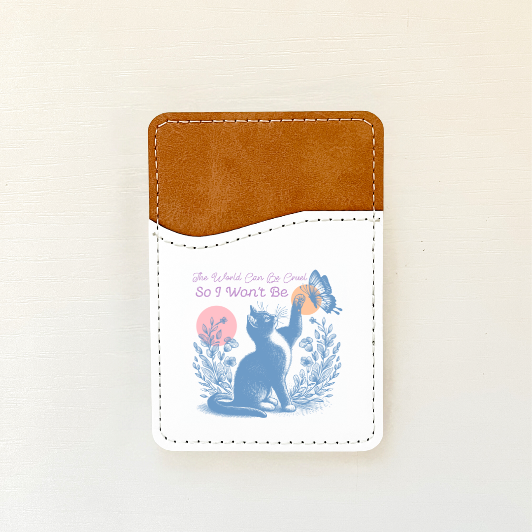 Vintage Cats Leather Card Holder (12 Options)