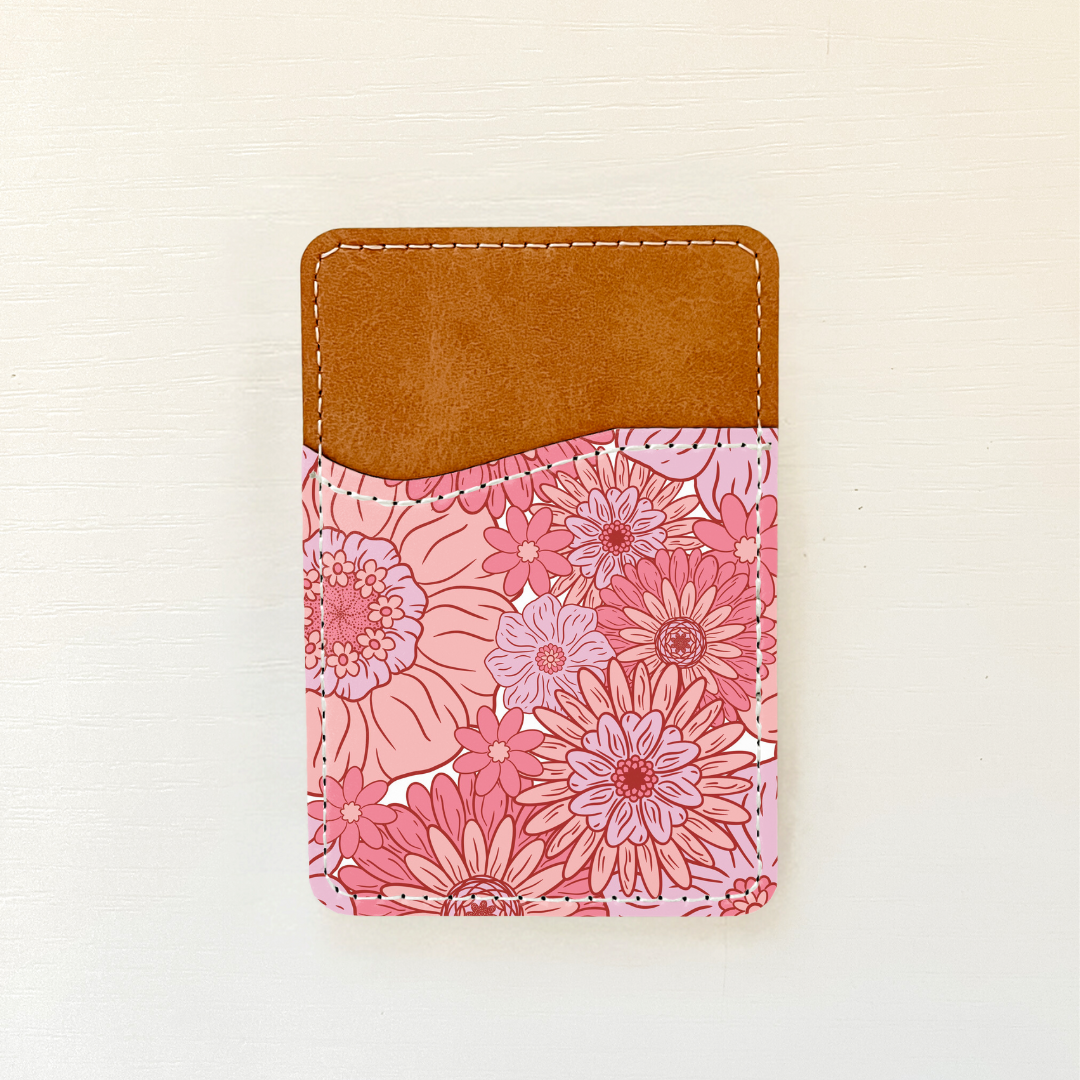 Groovy Florals Leather Card Holder (4 Options)