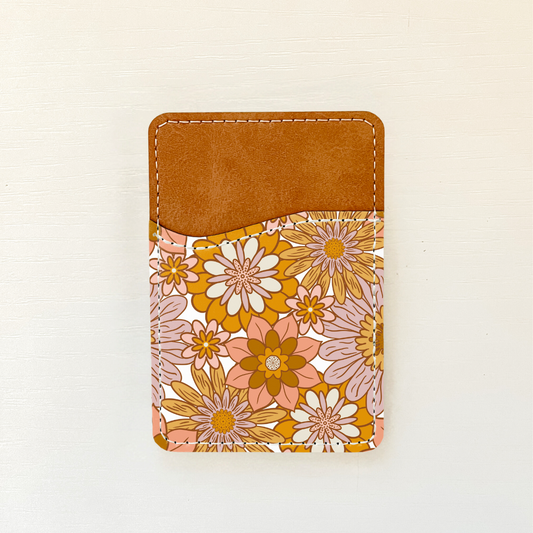 Groovy Florals Leather Card Holder (4 Options)