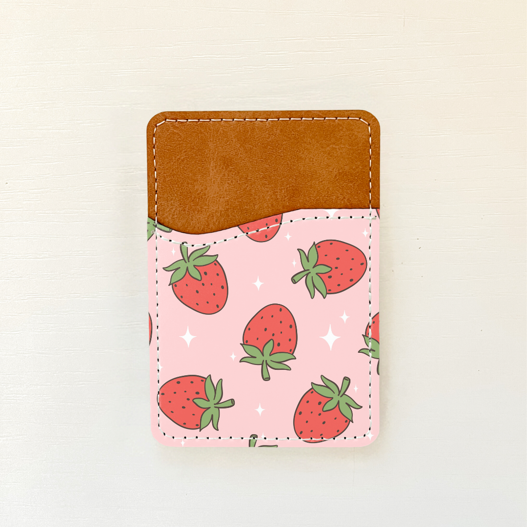 Strawberries Leather Card Holder (2 Options)