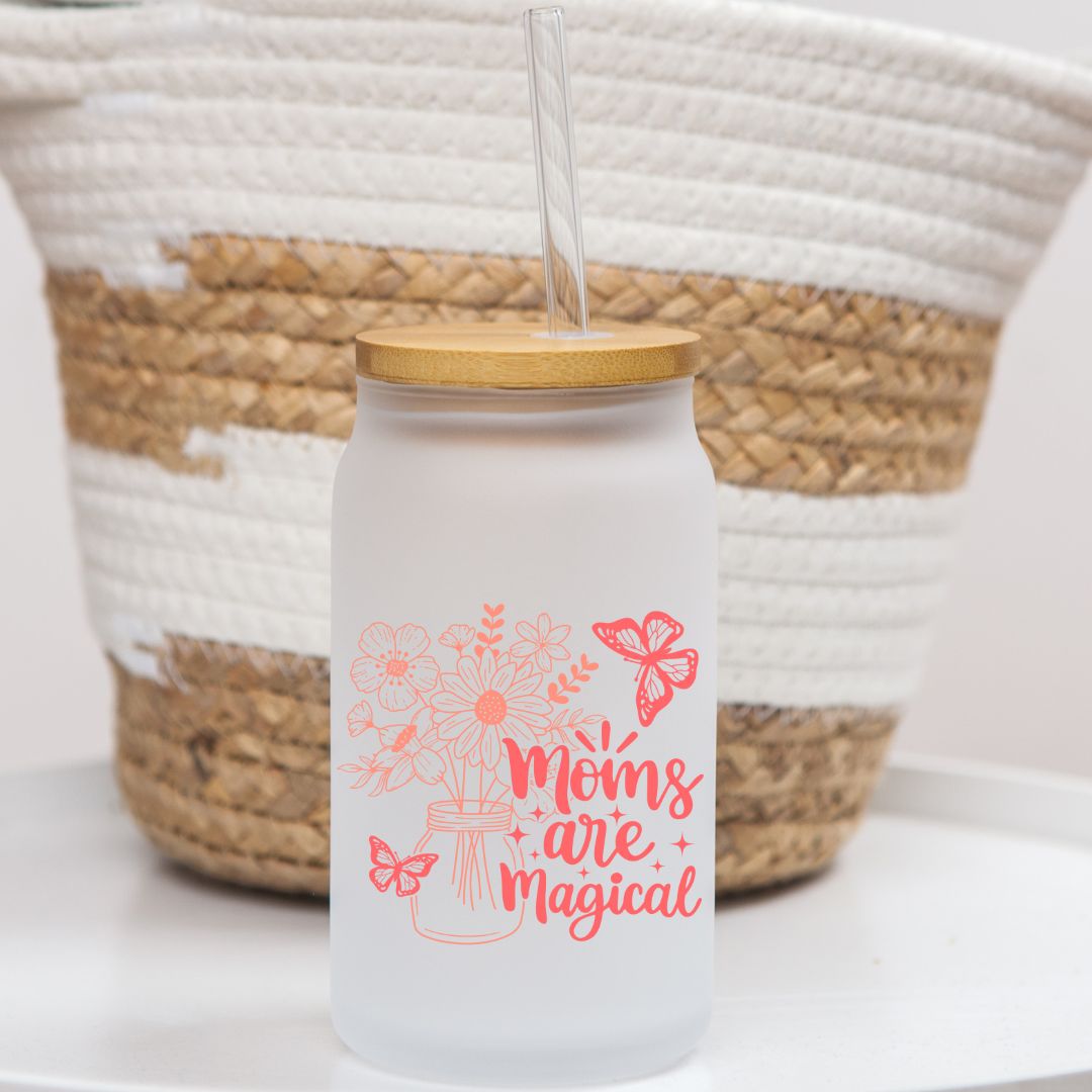 16 oz Frosted Glass Can | Mom's Day (19 Options)