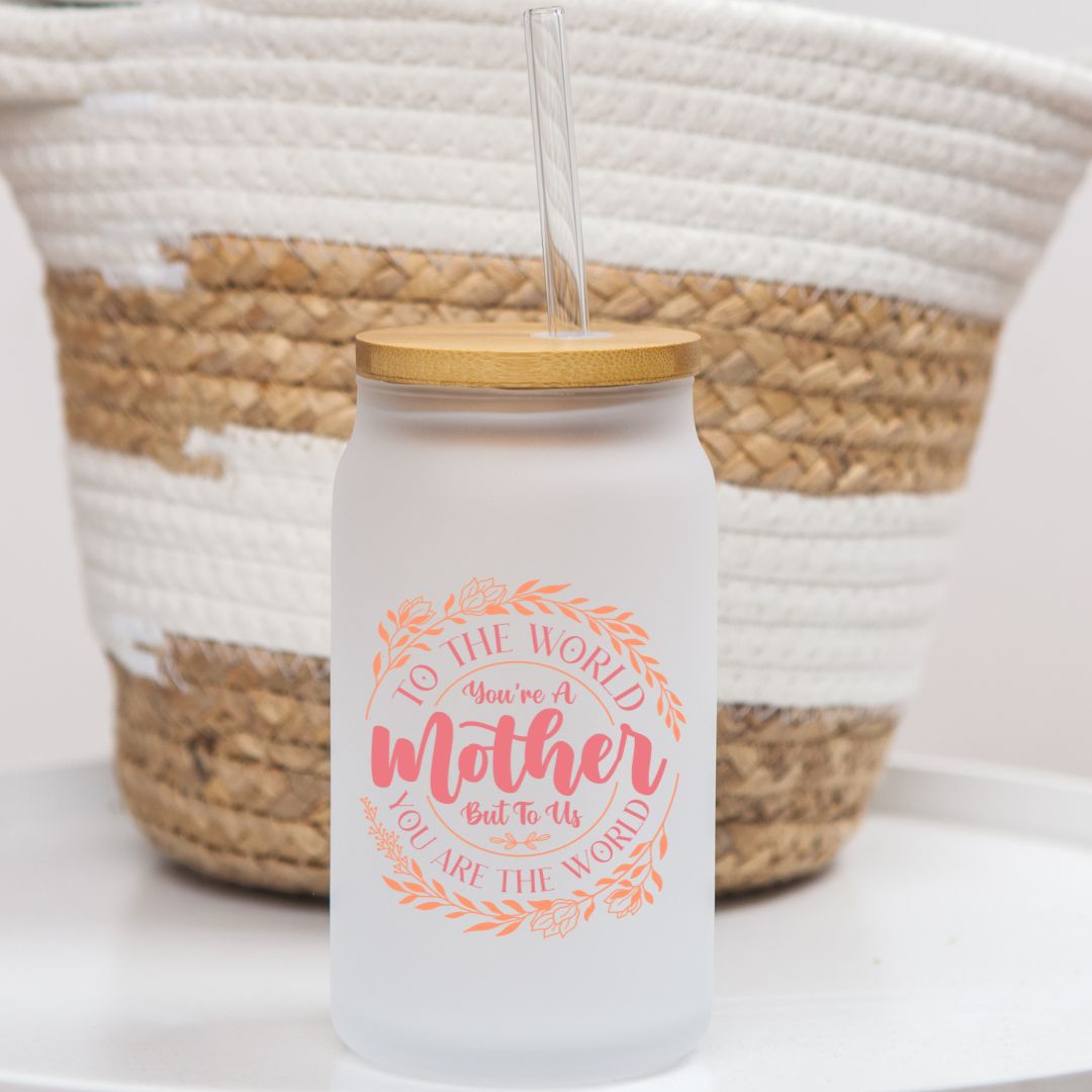 16 oz Frosted Glass Can | Mom's Day (19 Options)