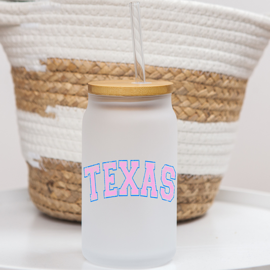 16 oz frosted glass can | Texas