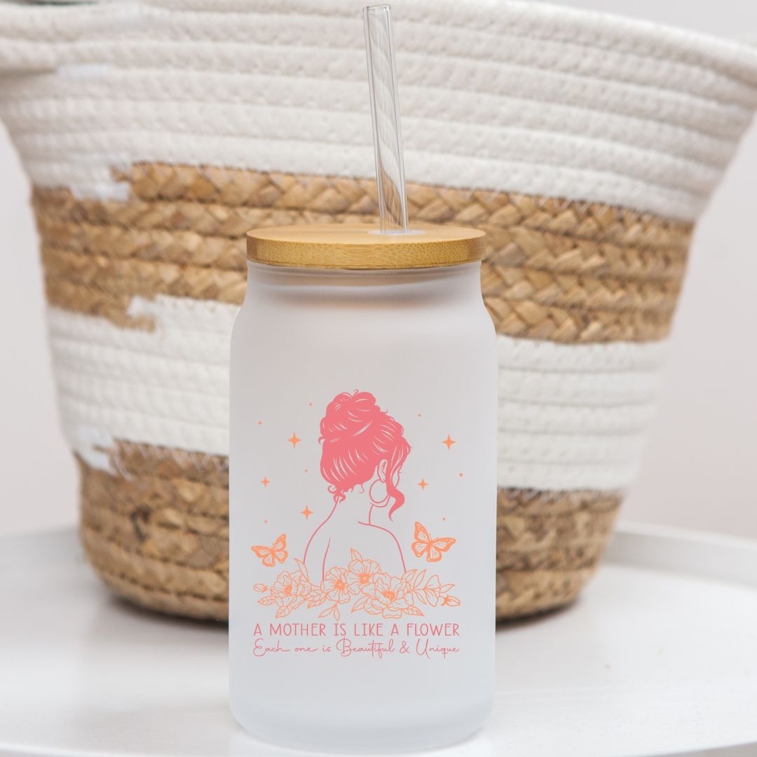 16 oz Frosted Glass Can | Mom's Day (19 Options)