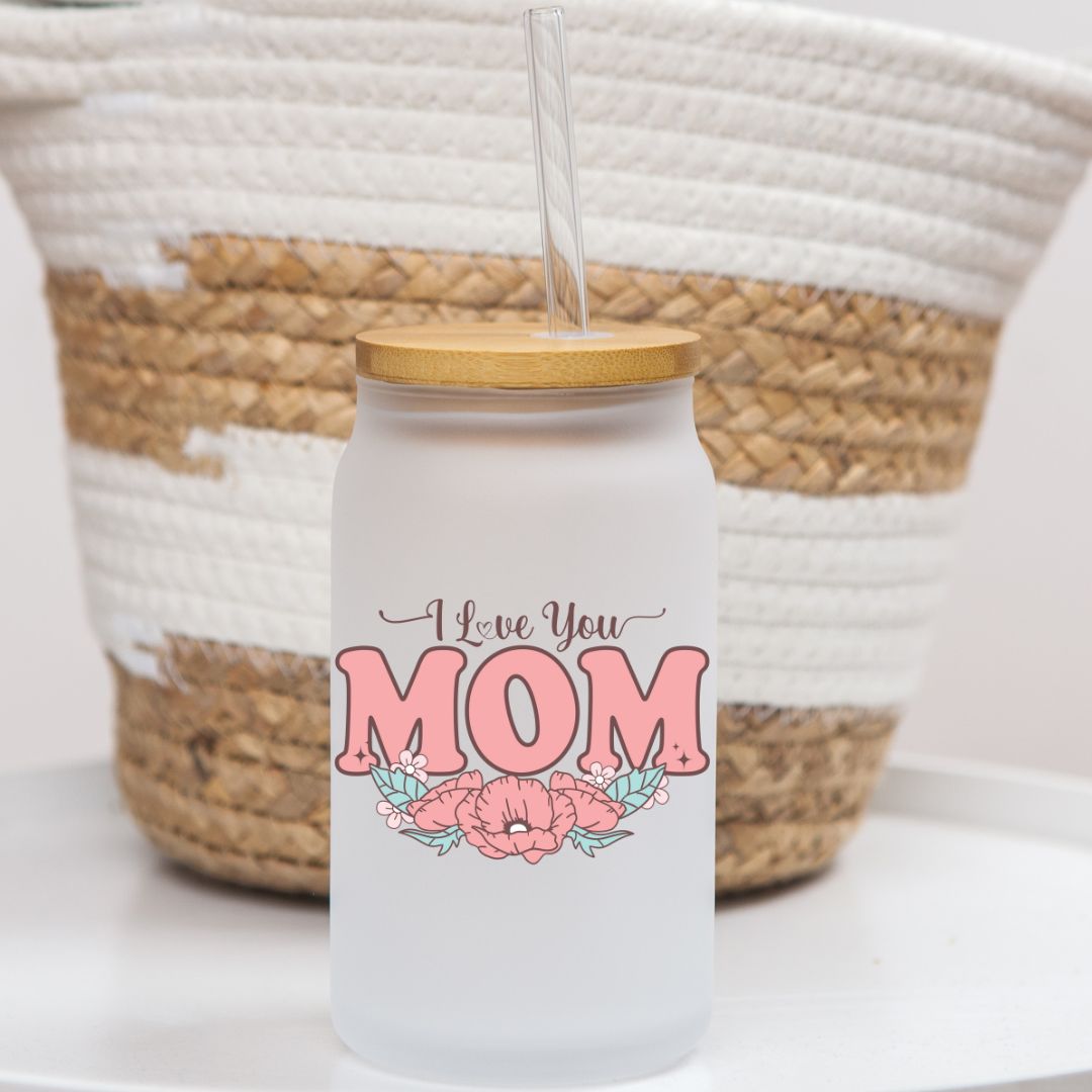 16 oz Frosted Glass Can | Mom's Day (19 Options)