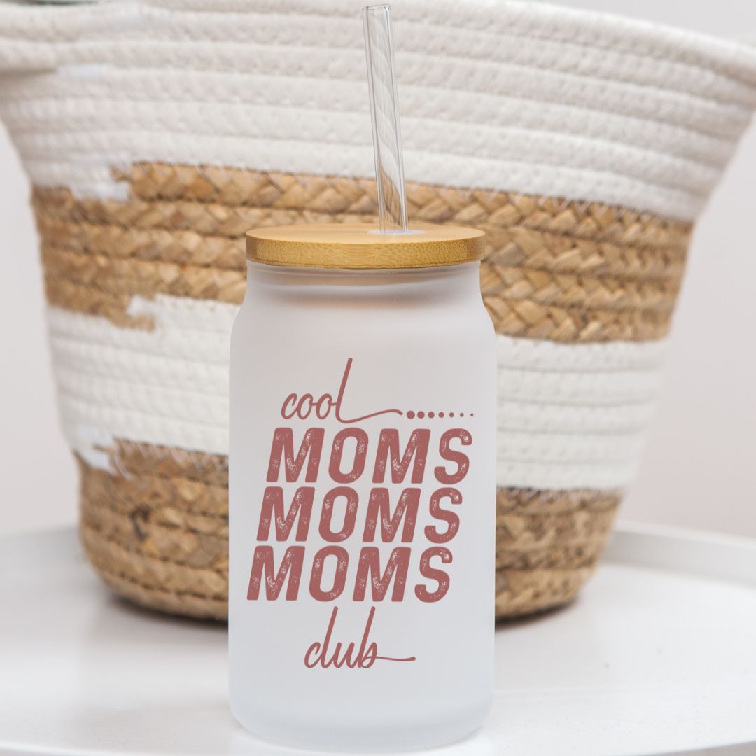 16 oz Frosted Glass Can | Magenta Mom (15 Options)