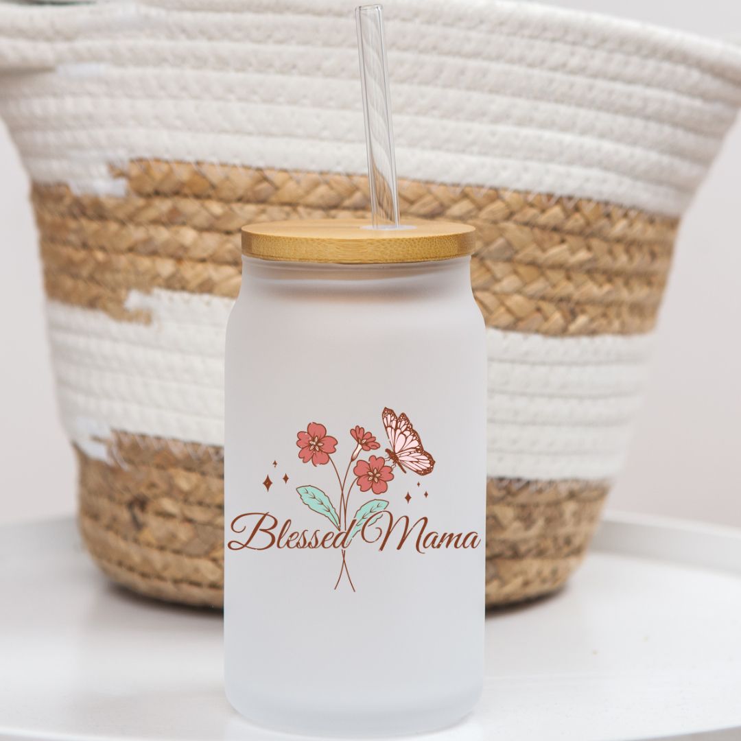 16 oz Frosted Glass Can | Mom's Day (19 Options)