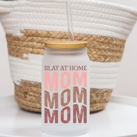 16 oz Frosted Glass Can | Magenta Mom (15 Options)