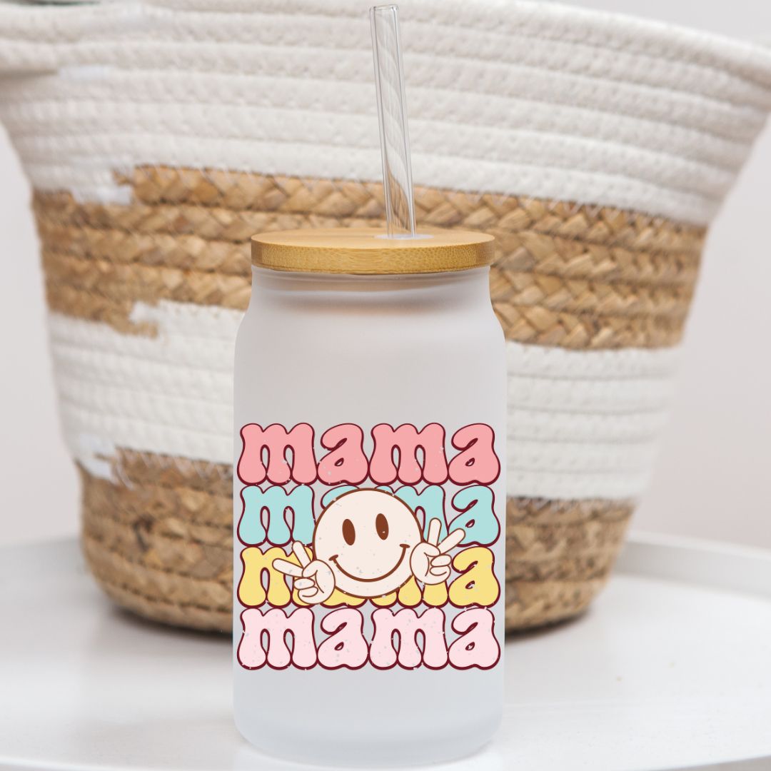 16 oz Frosted Glass Can | Mom's Day (19 Options)