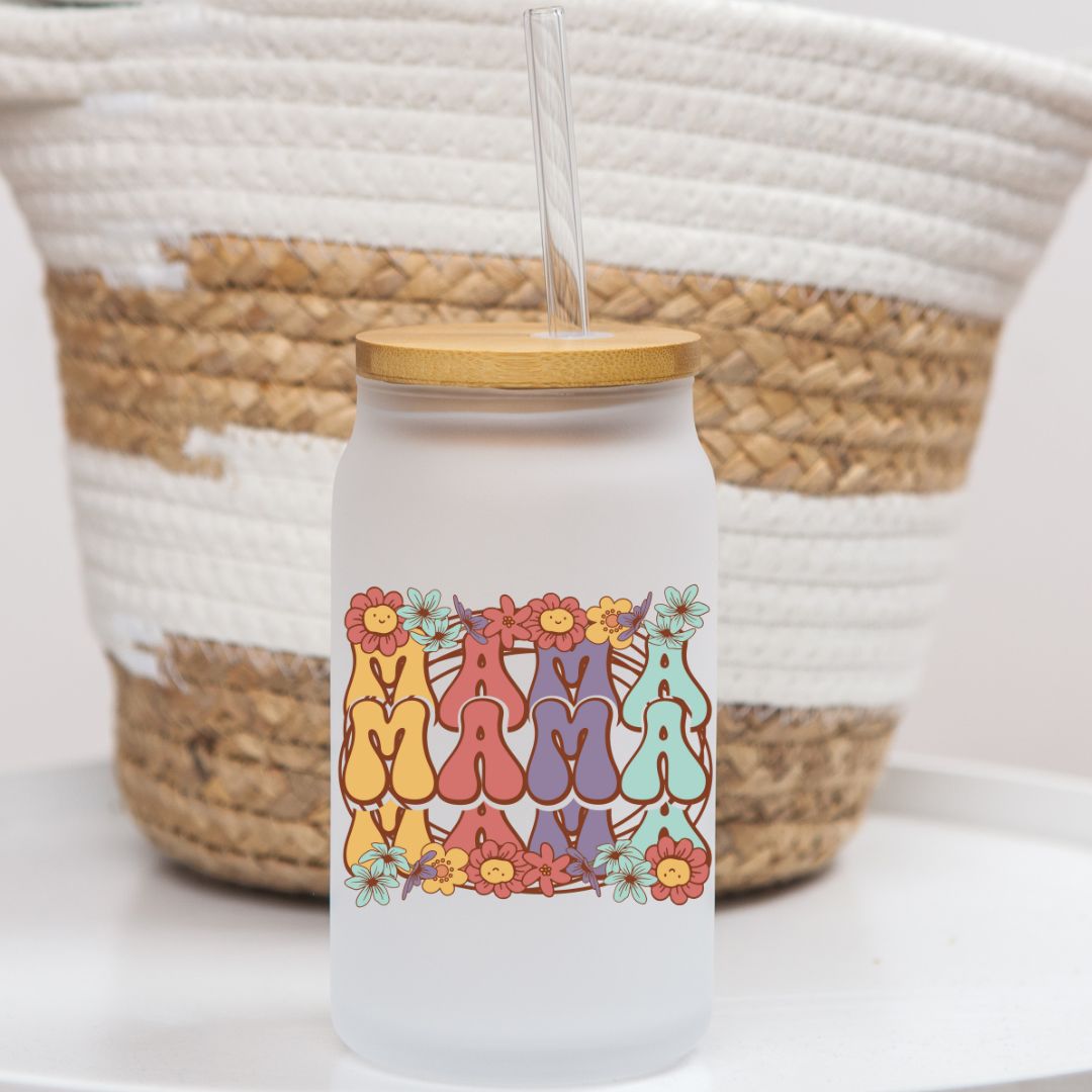 16 oz Frosted Glass Can | Mom's Day (19 Options)