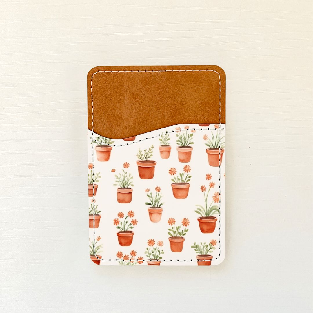 Neutral Florals Leather Card Holder (10 Options)