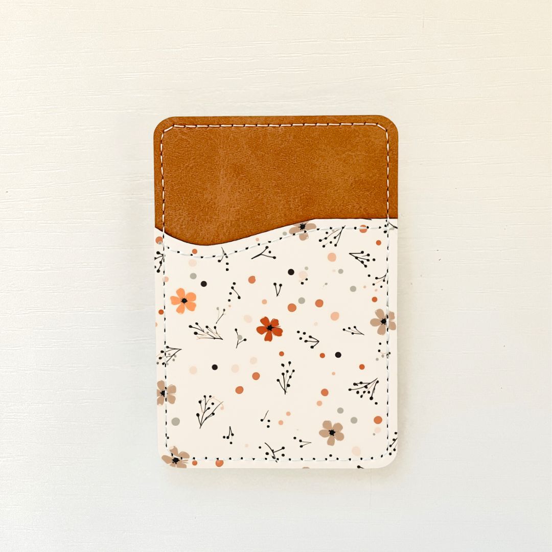 Neutral Florals Leather Card Holder (10 Options)
