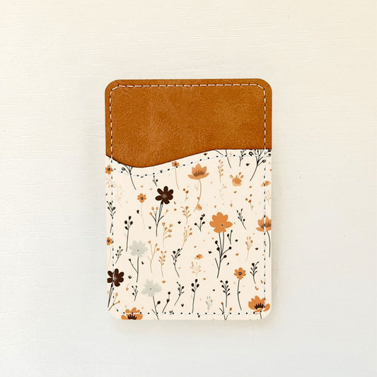 Neutral Florals Leather Card Holder (10 Options)