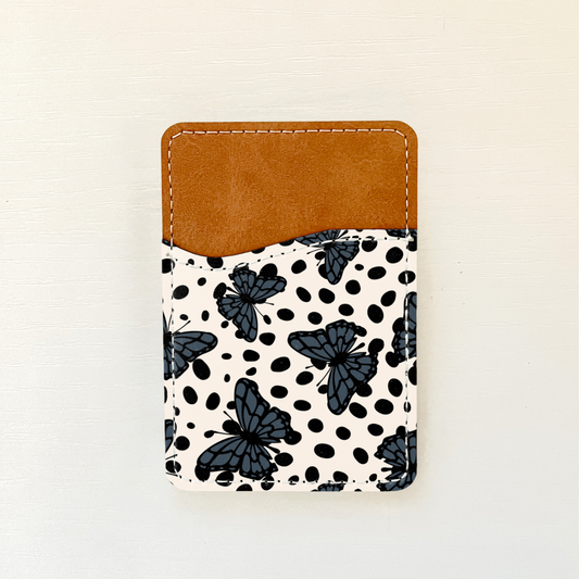 Black Butterfly Leather Card Holder