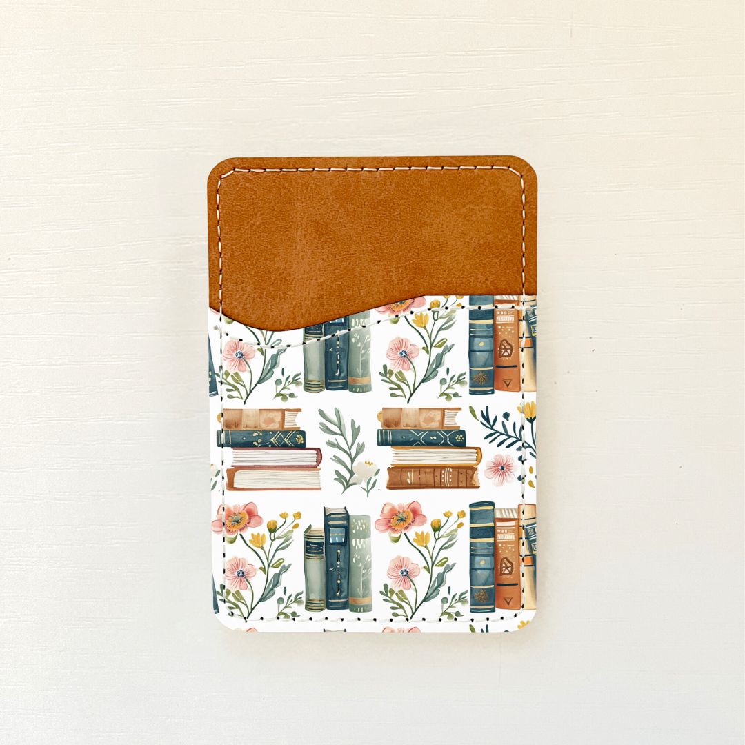 Bookish Florals Leather Card Holder (15 Options)